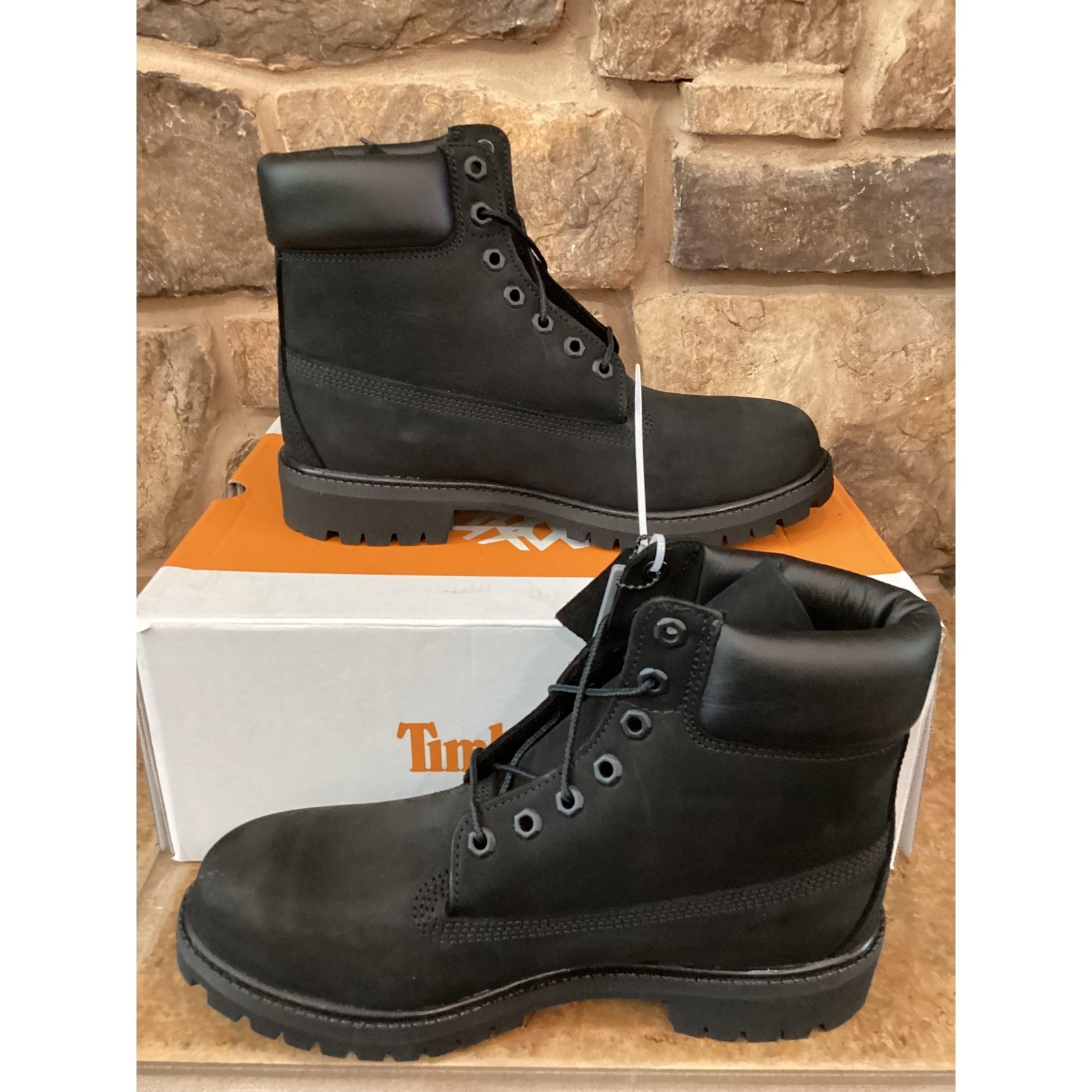 Timberland Premium Mens Size 8.5 6″ Waterproof Lace Boot Black 110073 001 New