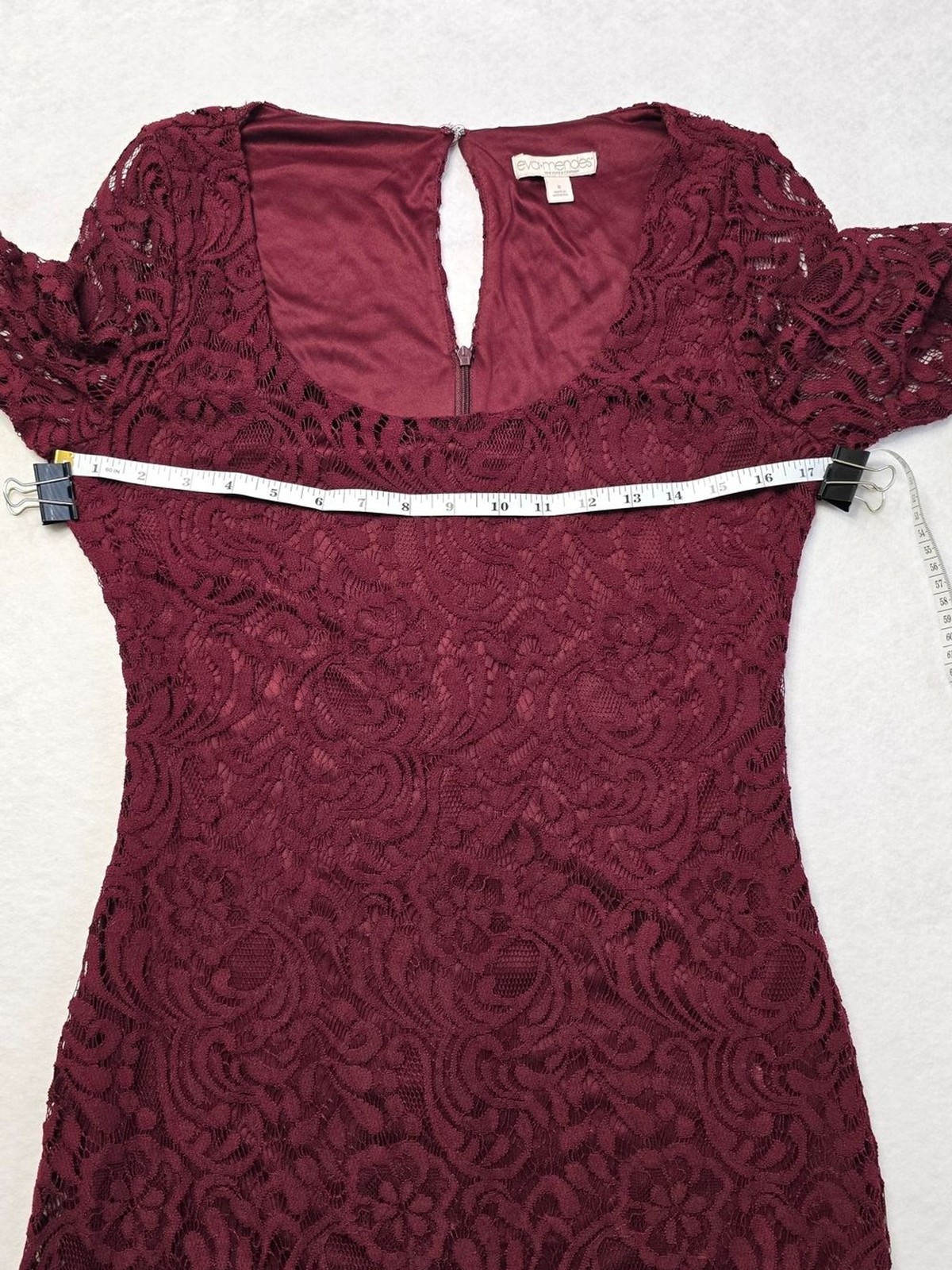 eva mendes for New York & Company Burgundy Lace Midi Dress