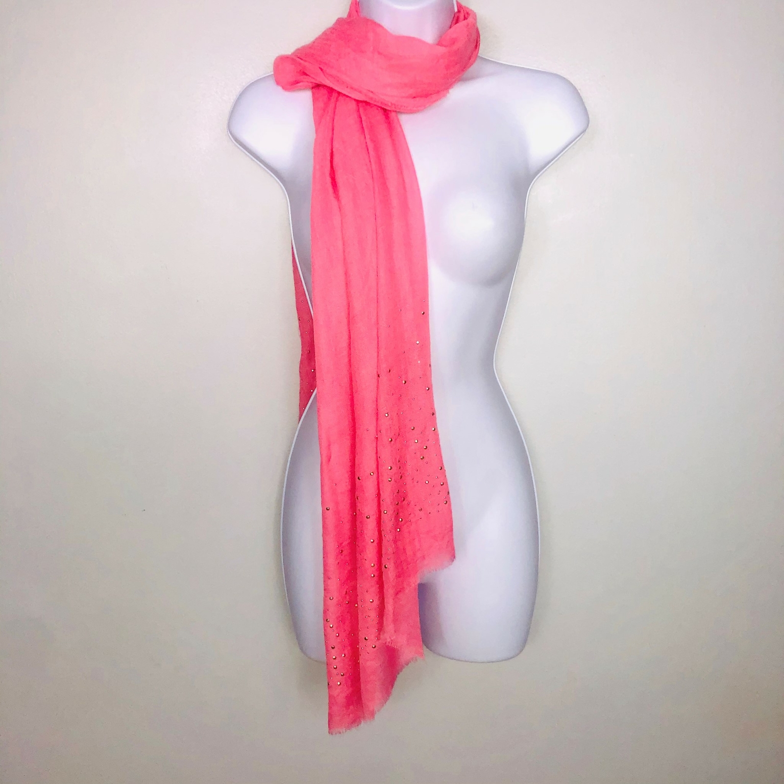 2 Chic Women Scarf Oversized Pink Silver Studded Multifunctional Y2K Revival NEW