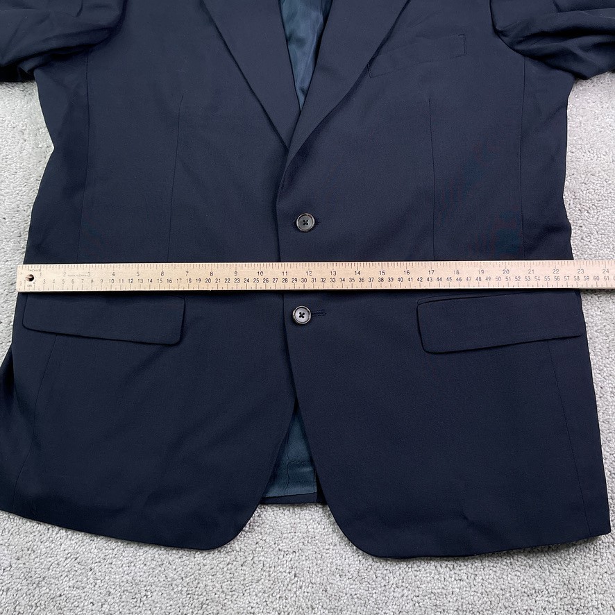 LL Bean Blazer Mens 44 Regular Blue Worsted Wool Single Vented Sport Coat Jacket