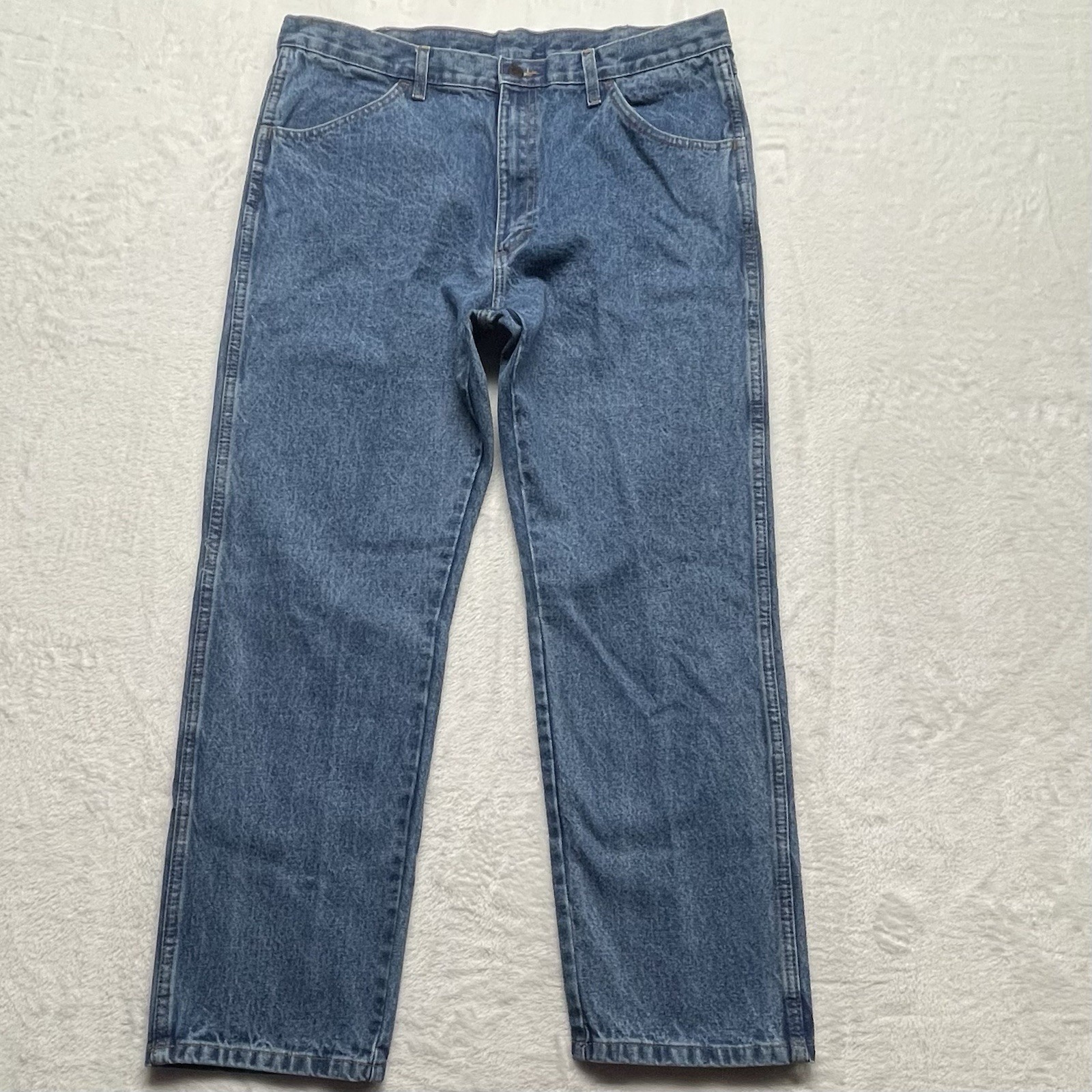 Rustler By Wrangler Men’s Denim Jeans Regular Fit Straight Leg Blue 38 x 30 New
