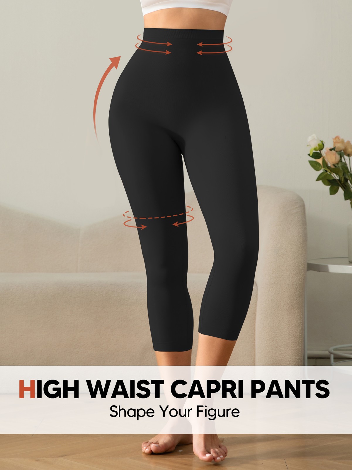 Women Slimming Anti Cellulite Compression Leggings Leg Shaper High Waist Capris