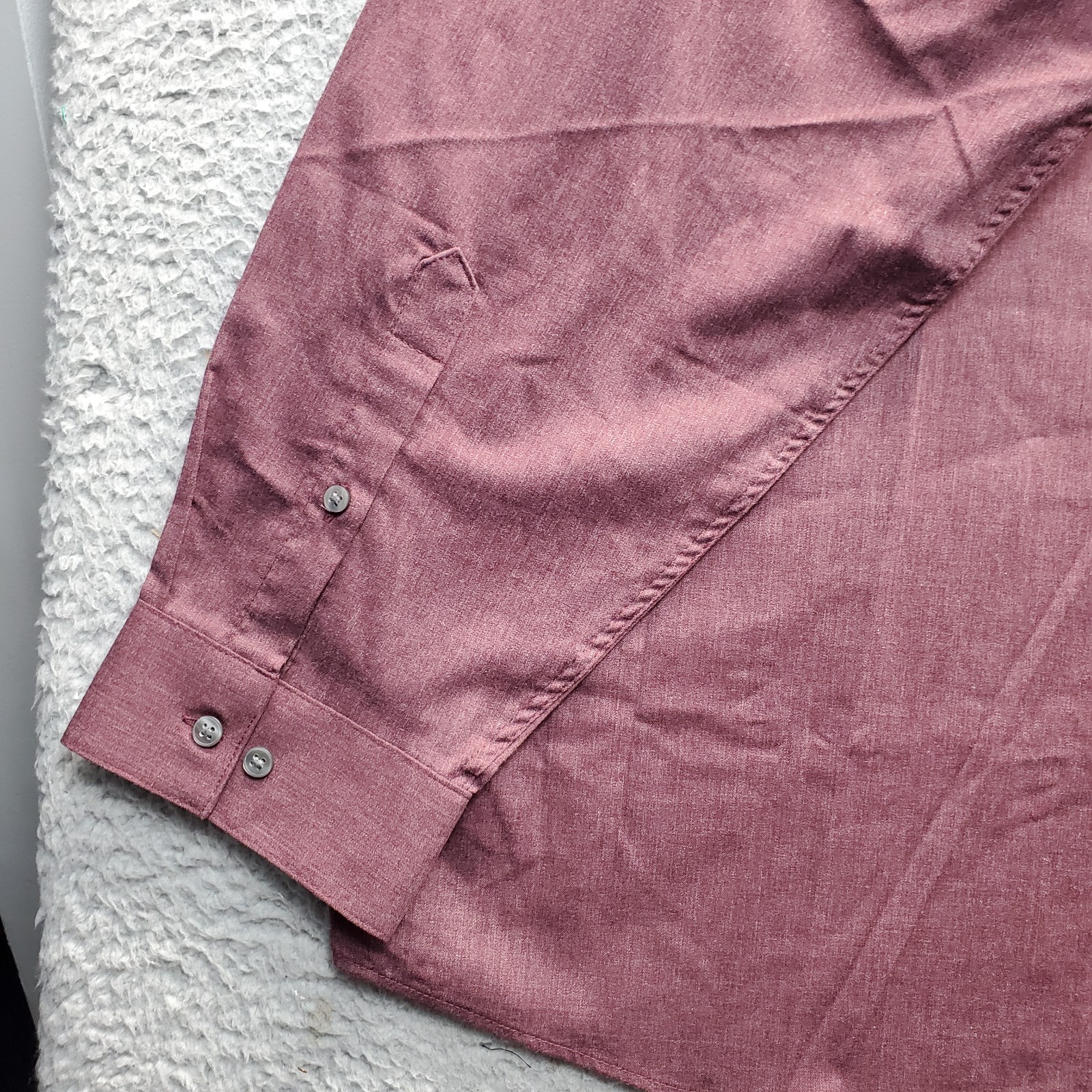 Van Heusen Machine Wash & Dry Dress Shirt Mens 20 Burgundy Comfort Performance