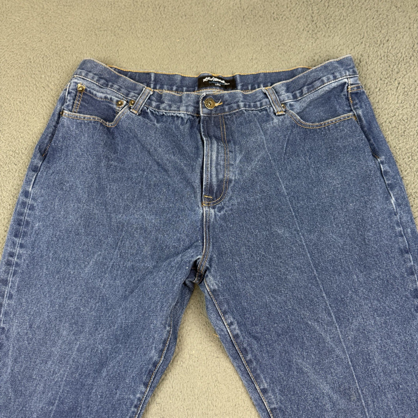 Vintage Kno Betta Jeans Mens 46×32 Blue Denim Baggy Skater Straight Leg