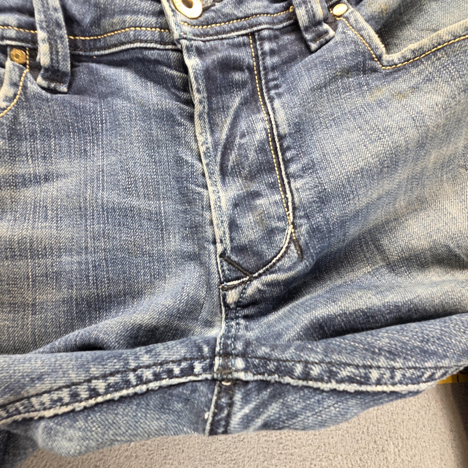 Diesel Jeans Mens 33×32 Blue Larkee Regular Straight Stretch Altered Hem 008B2