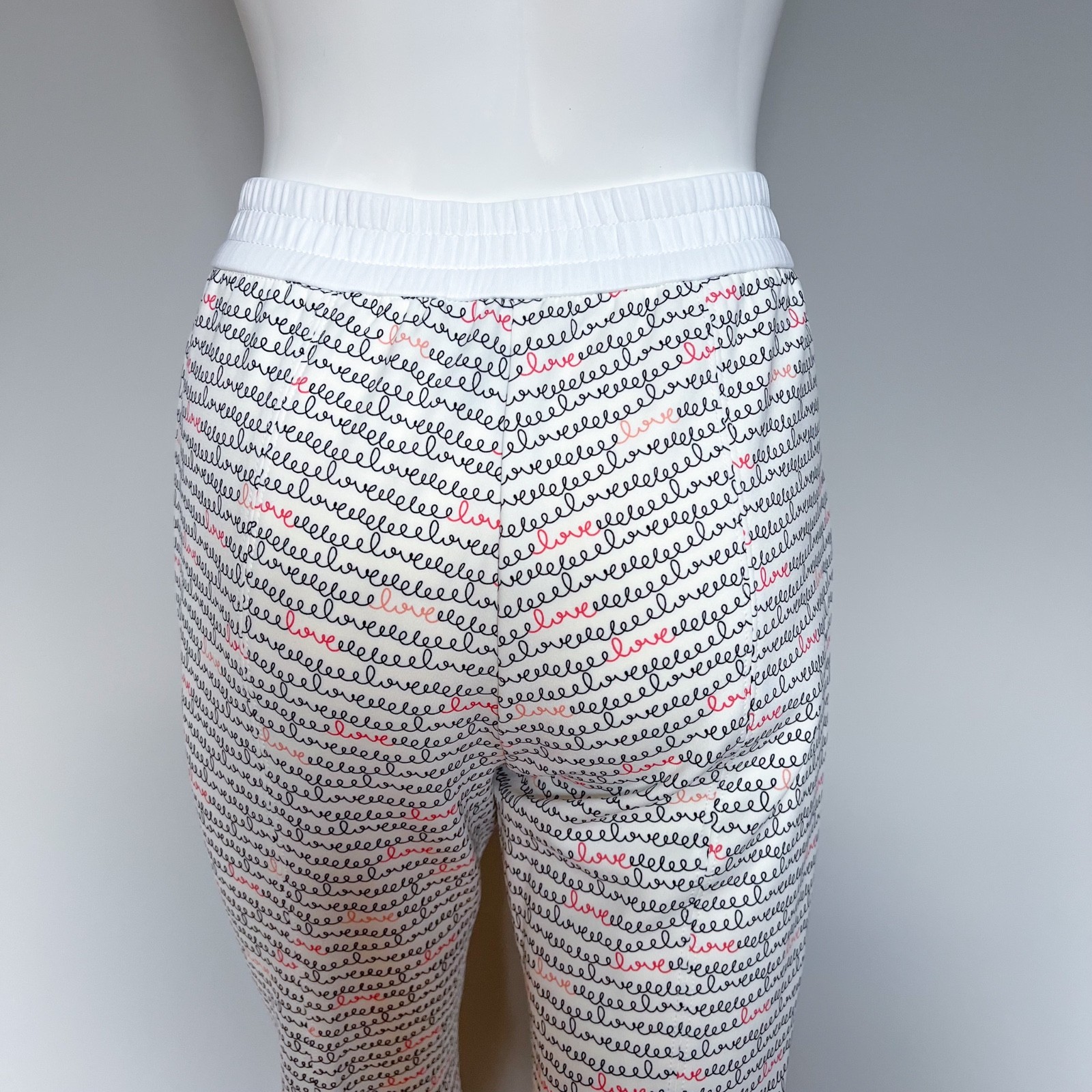 $370 MARC CAIN Scuba Jersey Jogger Love Print Off-White Black N2 NWT TC81.38 J04