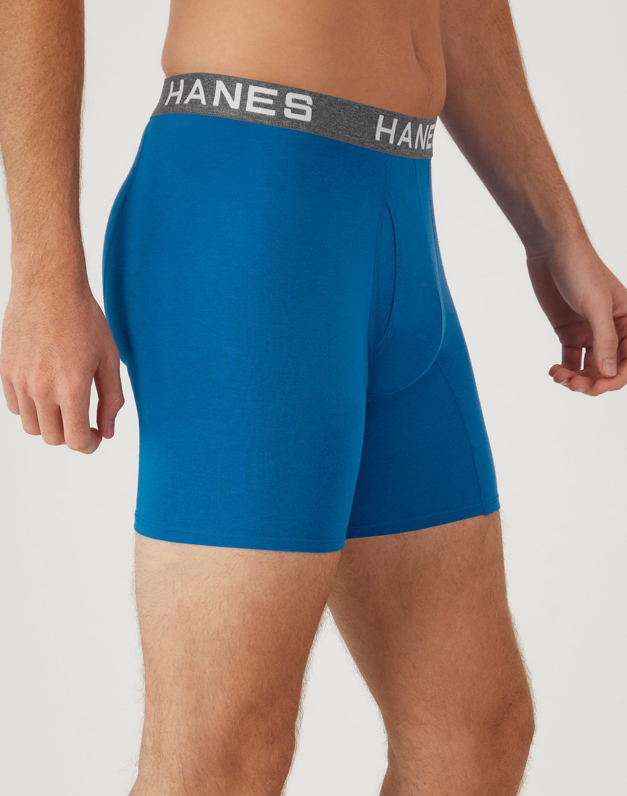 Hanes 4-Pack Boxer Briefs Ultimate Men’s Comfort Flex Fit Ultra Soft Black/Grey