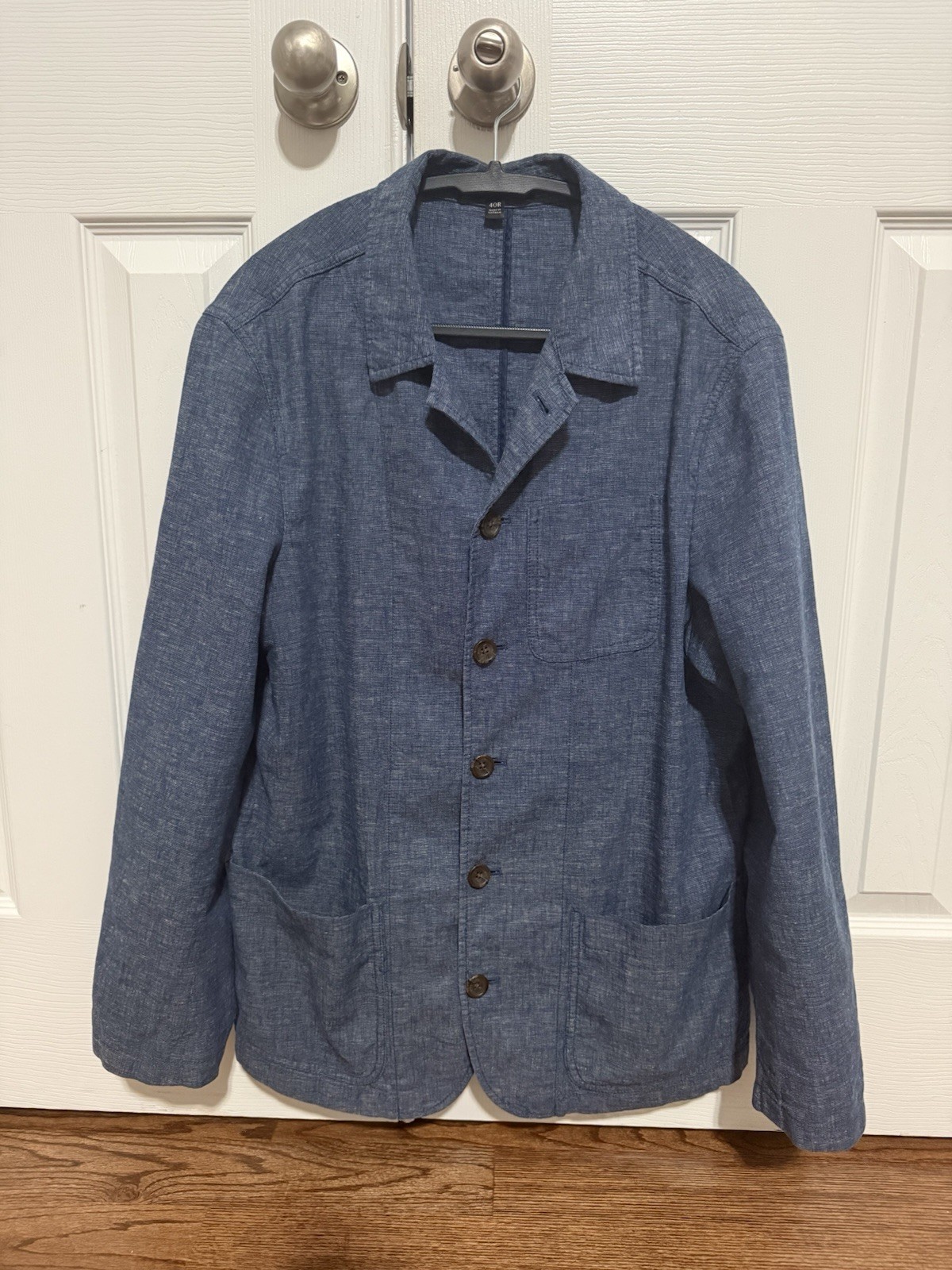 Banana Republic Men’s Blue Solid Notch Collar Button Blazer Jacket 40R