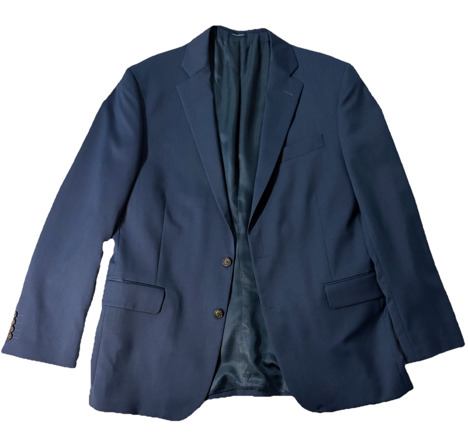 Stafford Blue 1 Piece Suit Jacket Classic Fit 2-Button Single-Breasted 44R