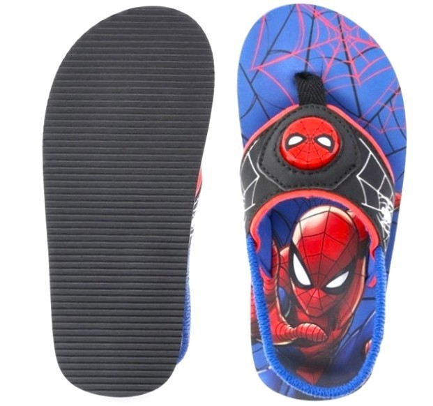 SPIDER-MAN Light-Up Flip Flops Thongs Sandals Toddler’s 7-8, 9-10 or Boys 11-12