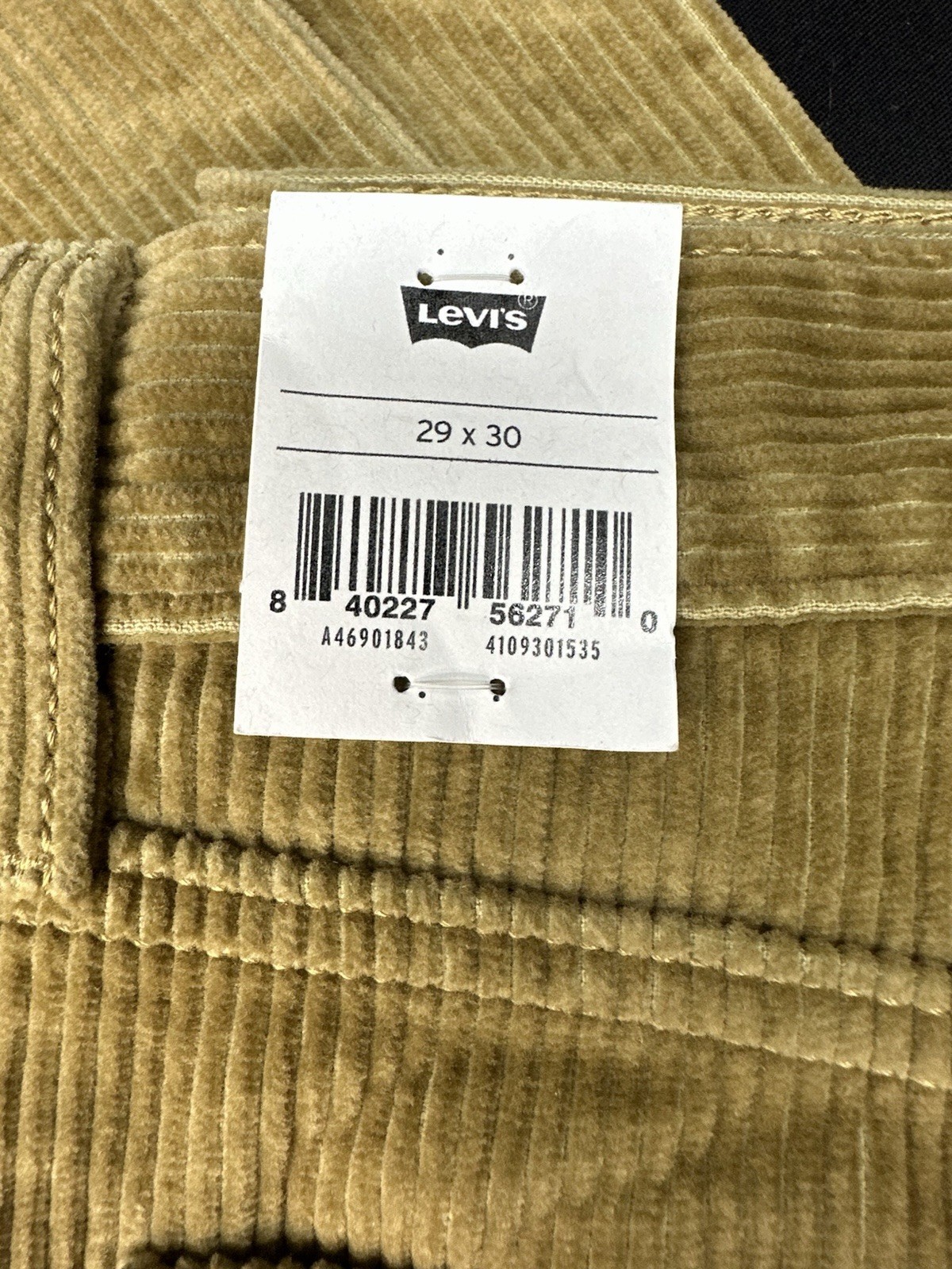 Levi’s 311 Shaping Skinny Corduroy Jeans Men 29×30 Tan Mid Rise NWT