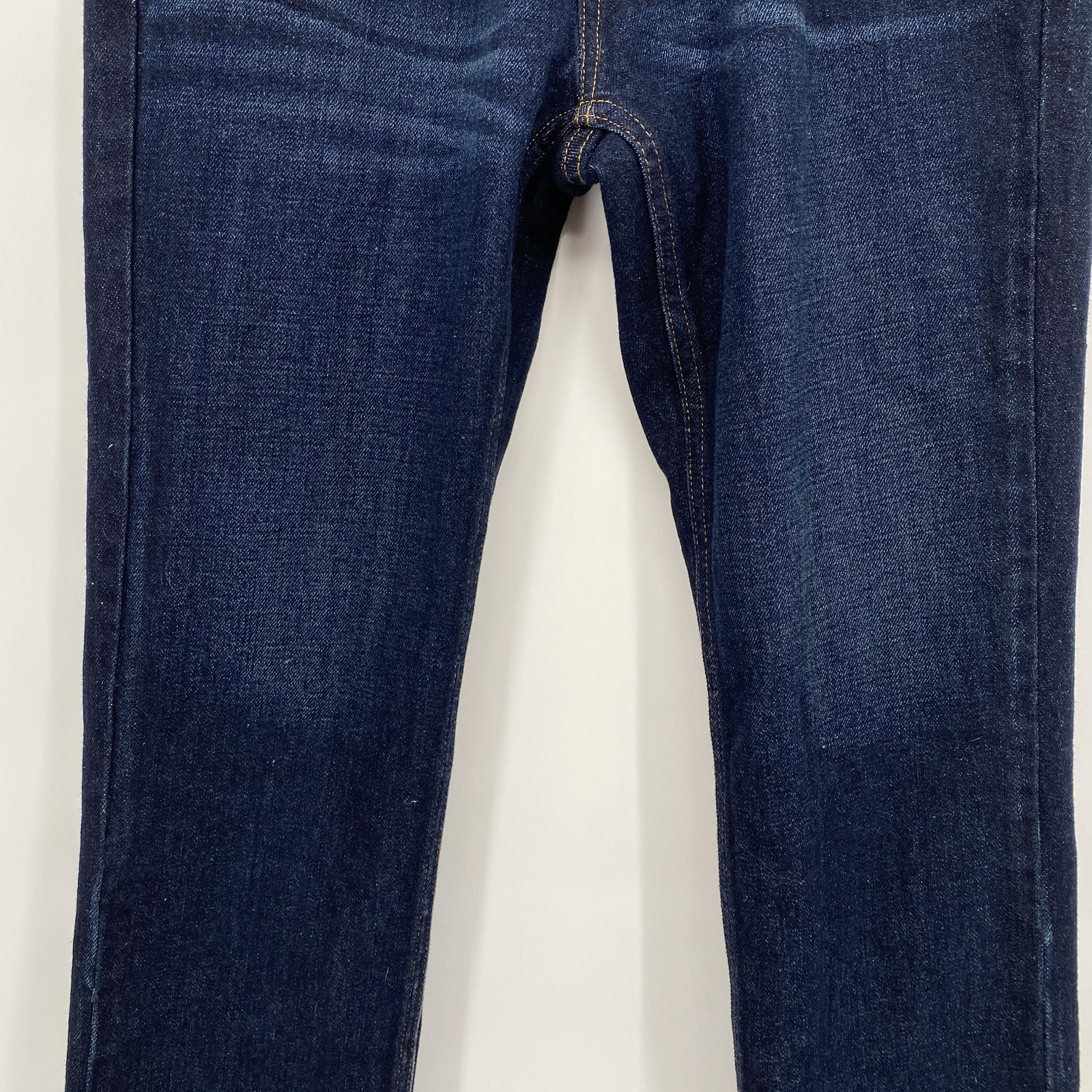Hollister Slim Straight Jeans Mens 29×30 Blue Dk Wash Denim Whiskered Button Fly