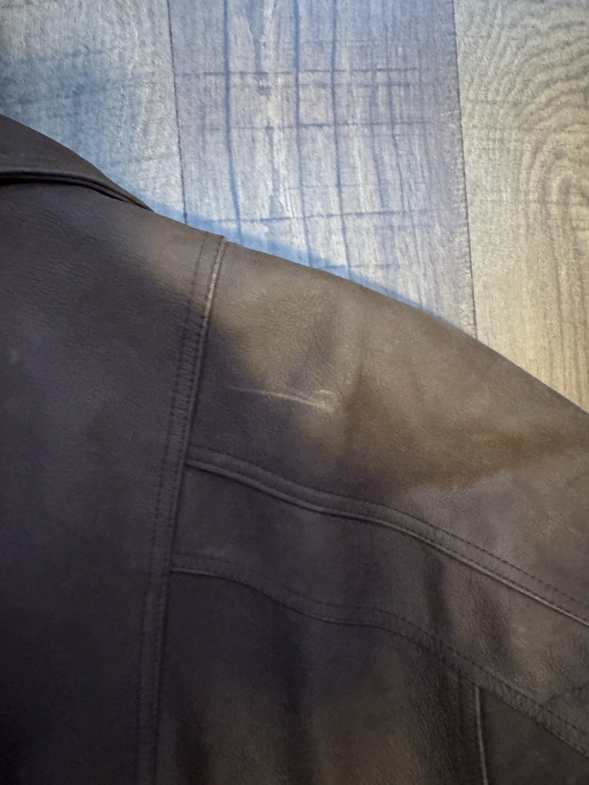 Faconnable Men’s 2XLT Brown Vintage Leather Bomber Jacket