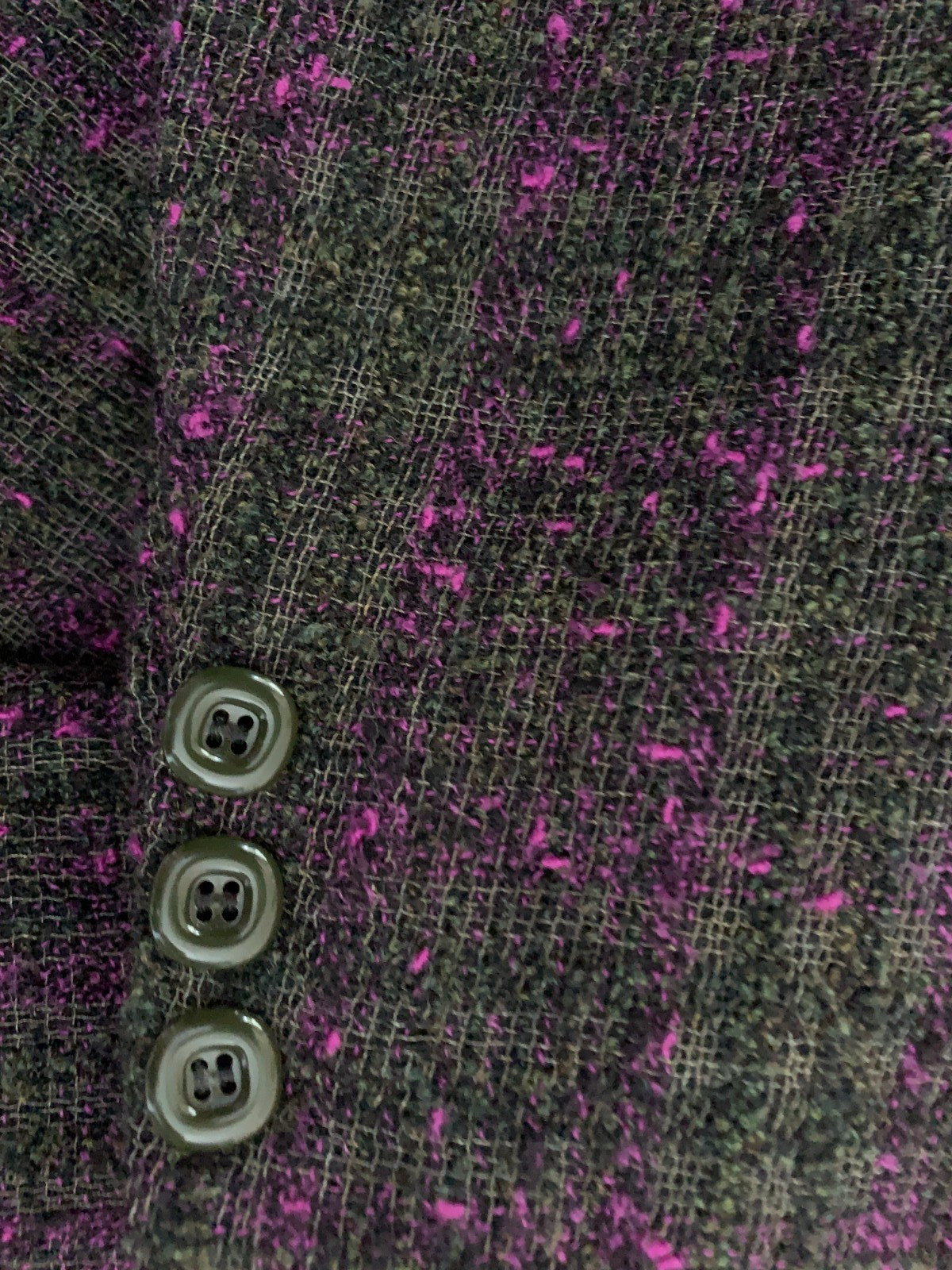 Jaeger Purple Mix Check 82% Wool Blend Patch Pockets Double Vented Jacket 14