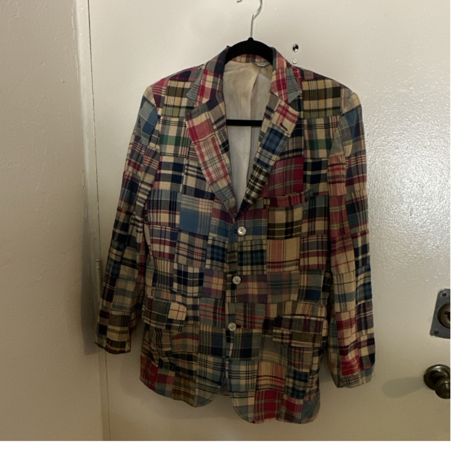VTG Deansgate Madras Cotton Plaid Men’s Single-Breasted Blazer