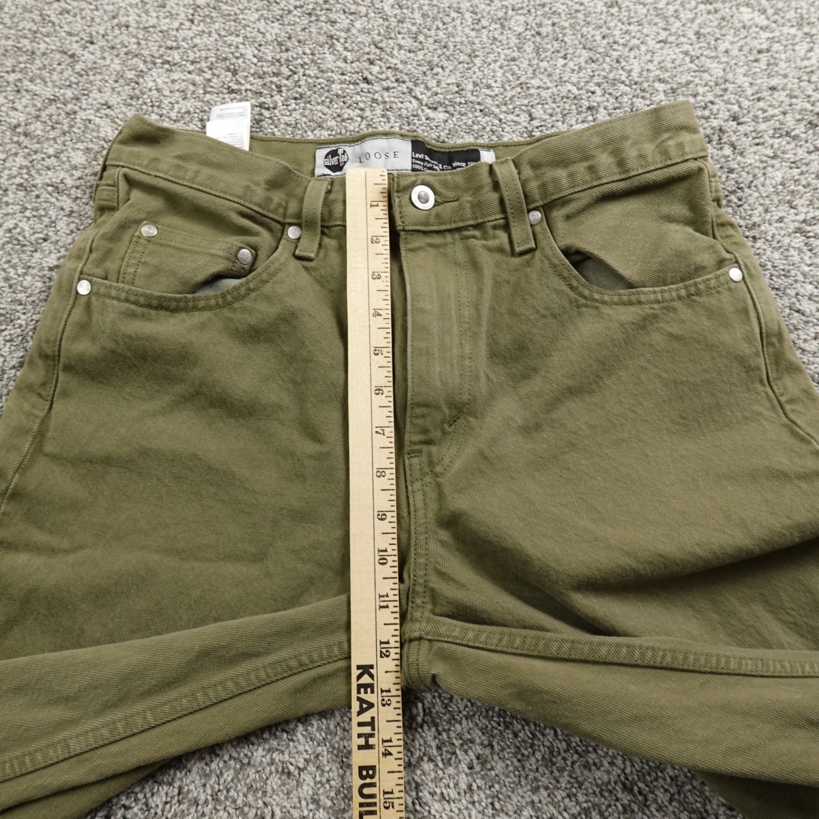 Levis Jeans Mens 30X30 Green Denim Pants Silvertab Loose Straight Grunge Skate