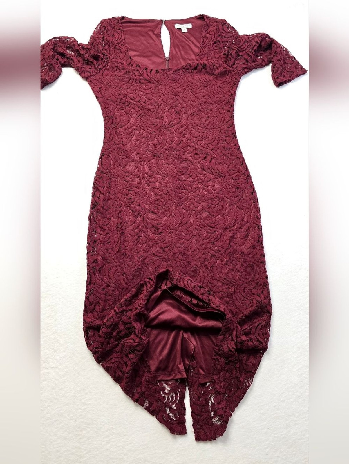eva mendes for New York & Company Burgundy Lace Midi Dress