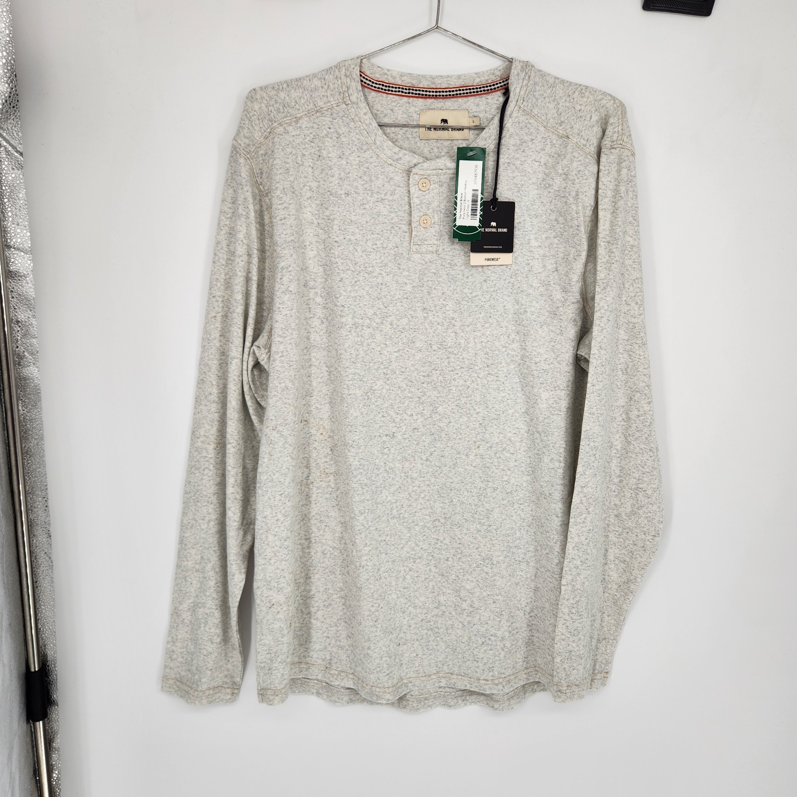The Normal Brand Men’s Large Puremeso 2 Button Henley Shirt NWT