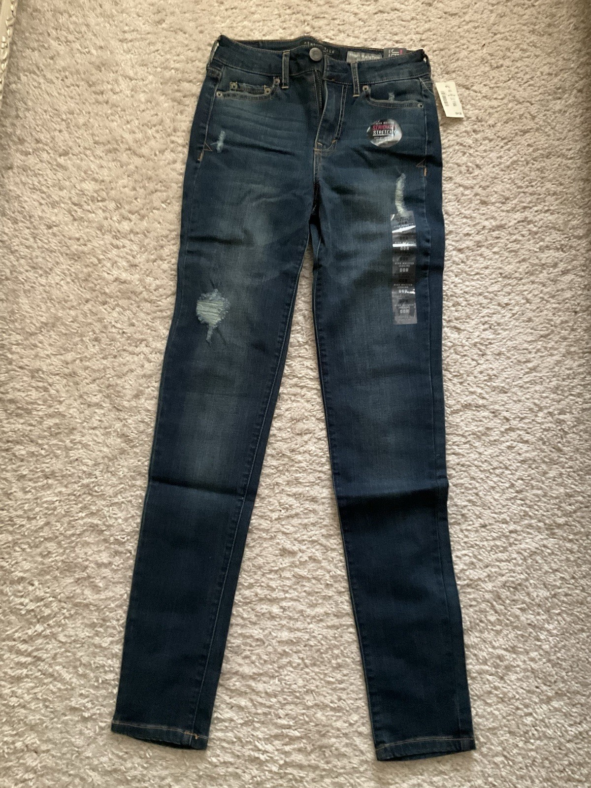 Aéropostale Women’s High Rise Skinny Jegging Jeans Dark Wash Blue Sz 00 Reg