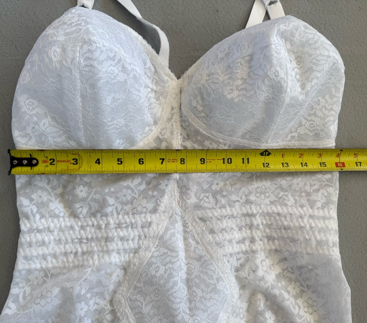 White Rago Lace Body Briefer Wireless Firm Shaping Bodysuit Shapewear Size 46DD