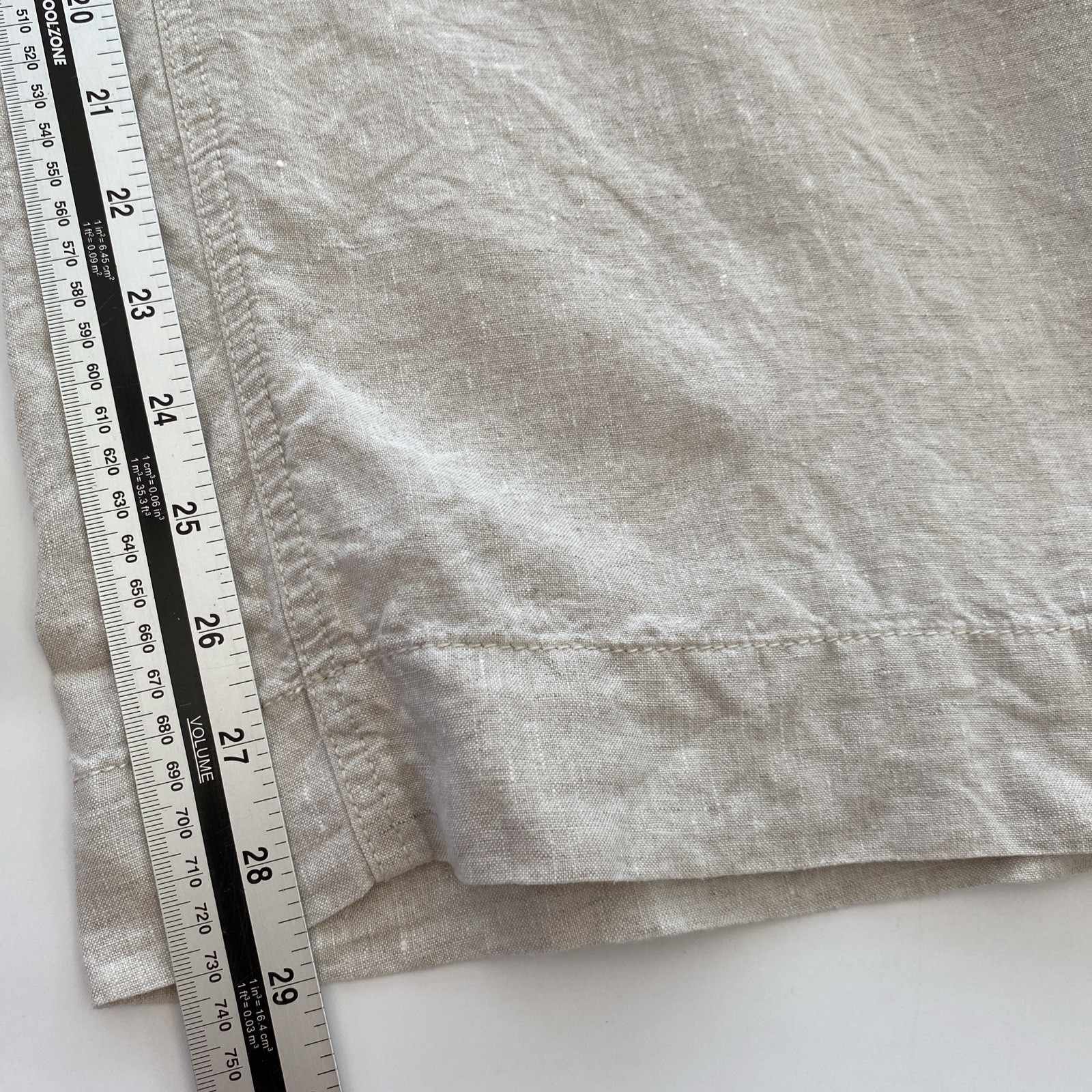 L.L. Bean Linen Ivory Trousers Size 26W – Waist 46in Wide Leg Boho Lagenlook