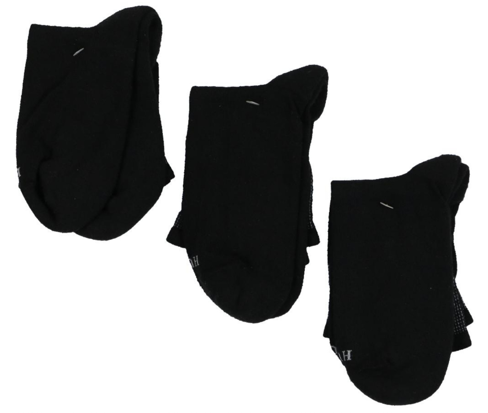 HUE Women’s 3-Pack Sporty Shortie Sneaker Socks One Size Fits Most Black