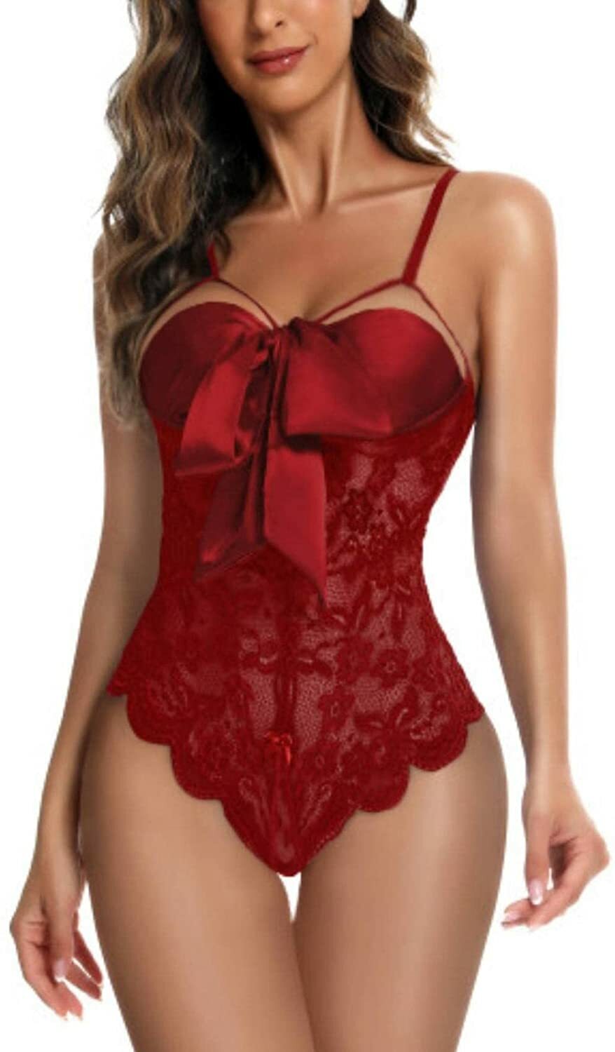 US Women Teddy Lingerie Lace Bodysuit One Piece Babydoll Underwear Sexy Costume