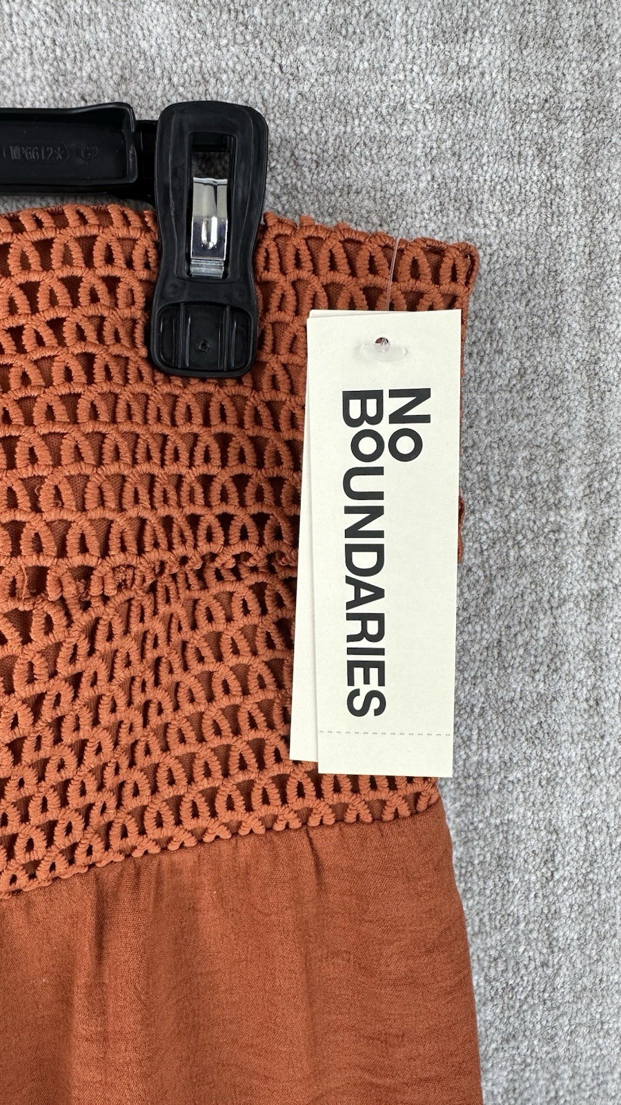 No Boundaries Maxi Dress Womens L (12-14) Saturn Rust Strapless NWT Burnt Orange