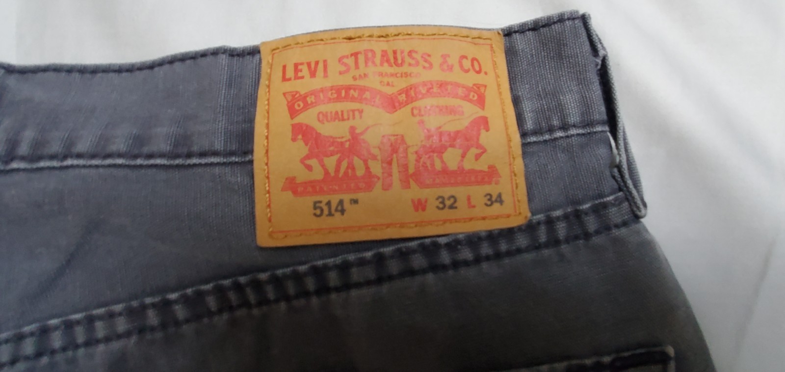 Levi’s 514 Jeans Men’s 32×34 Straight Fit Gray Dark Wash Denim Stretch