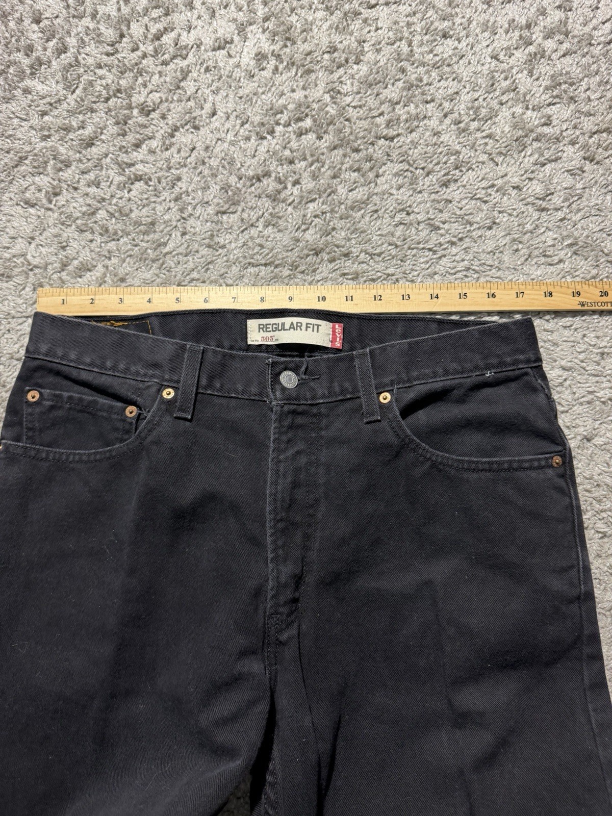 Vintage Y2k Levis Black 505 34×28* Dark Classic Straight Leg