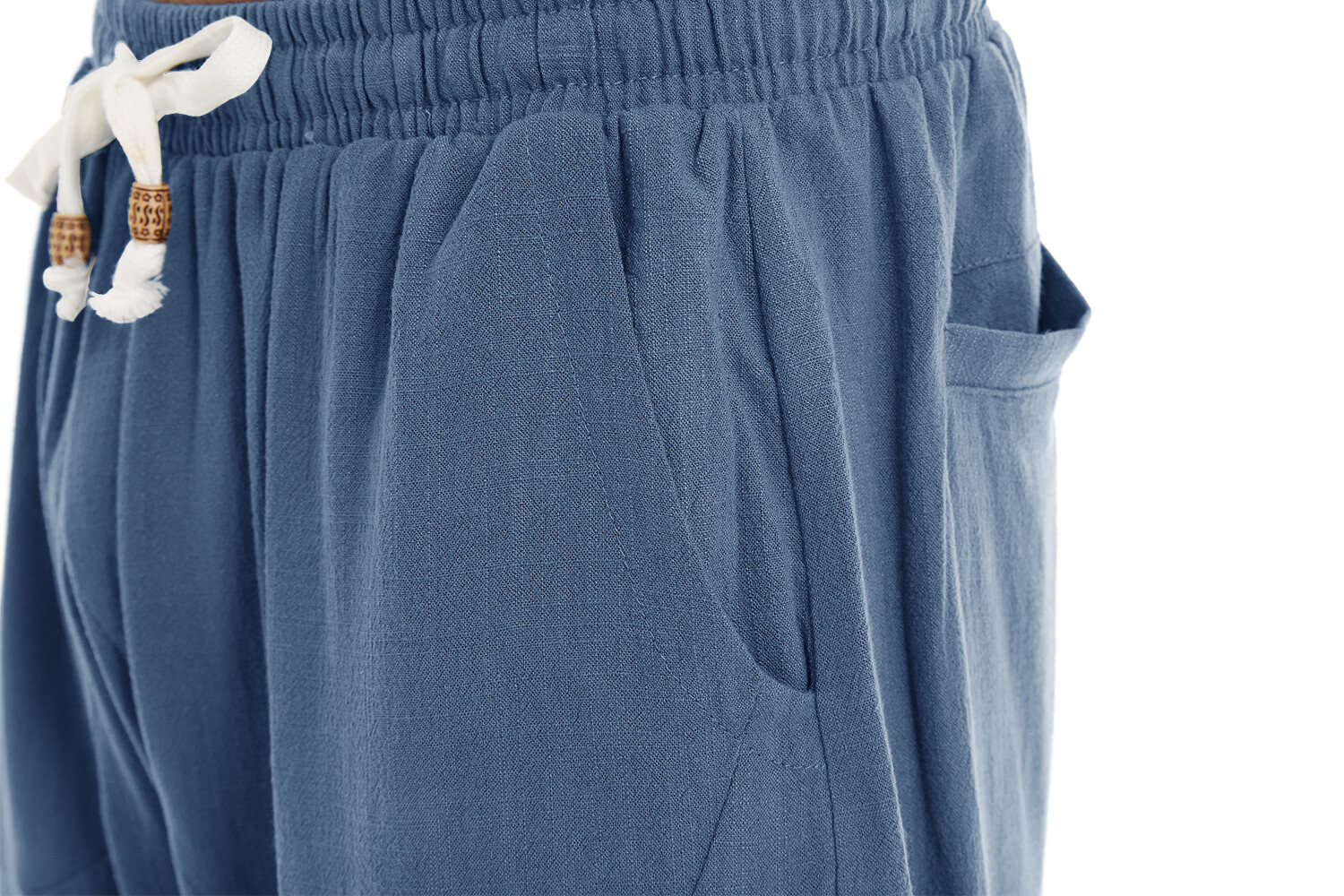 Men’s Cotton Linen Harem Shorts Below Knee Baggy Capri Yoga Fitness Casual Pants