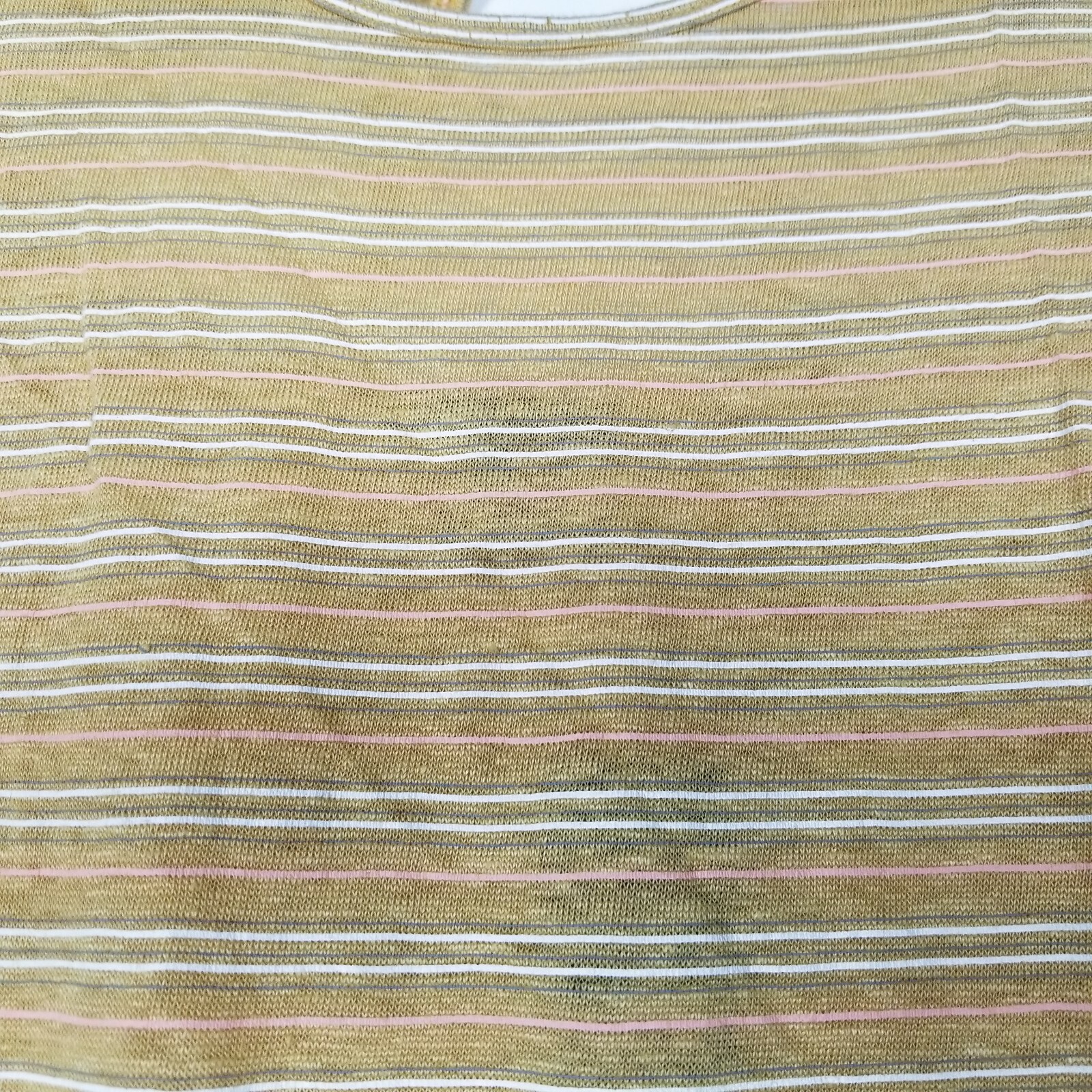Miss Me Girls M Top Multi Colored Yellow Striped Tie Keyhole Back Short Sleeve