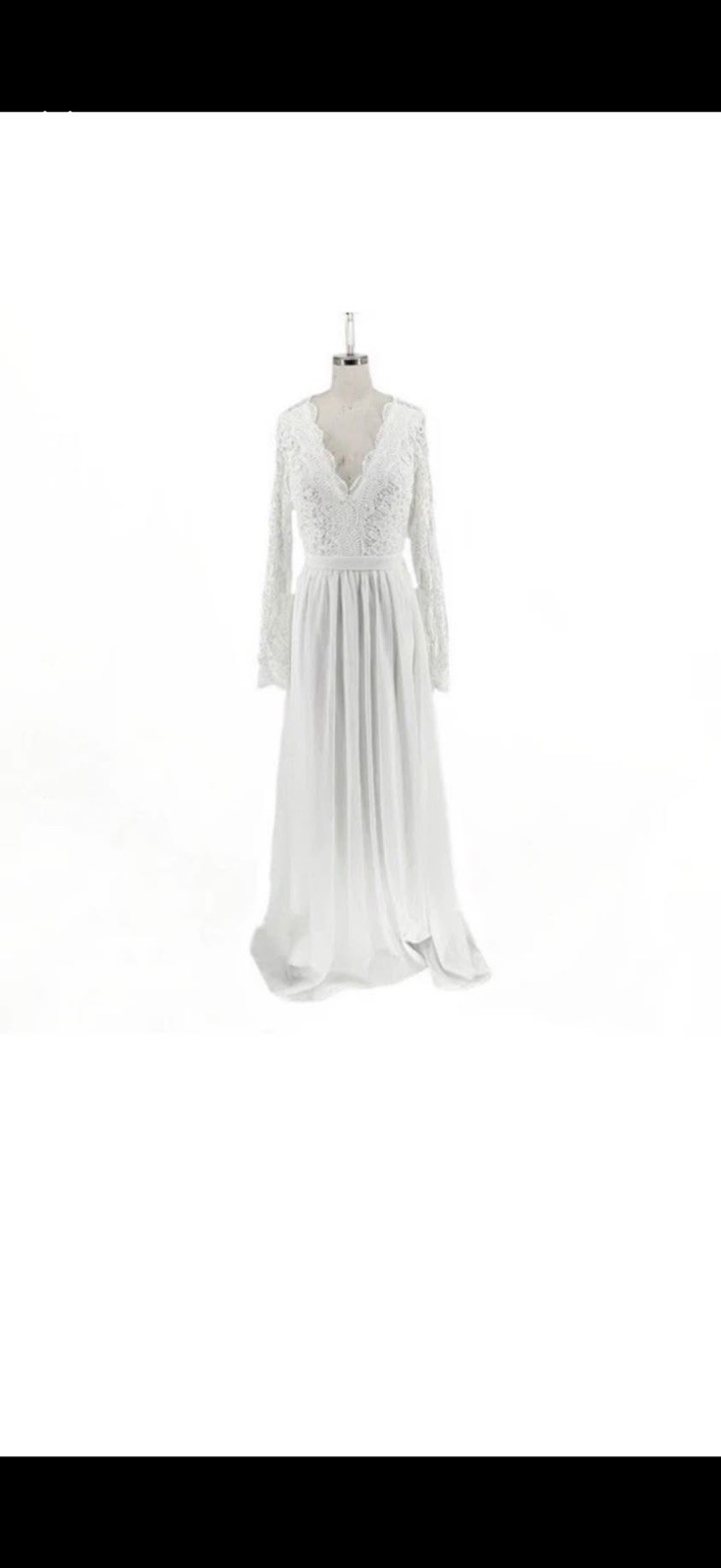 NWOT Lulus Lace Maxi Wedding Dress White M formal bohemian bride classic spring