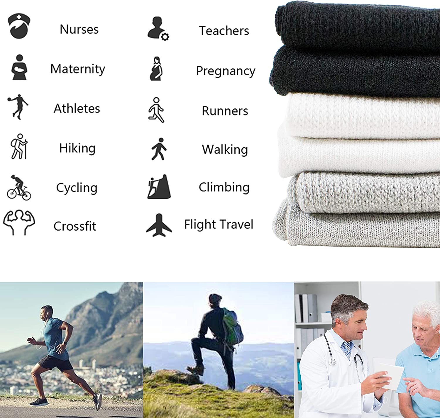 3-12 Pairs For Mens Womens Circulatory Diabetic Health Crew Ankle Cotton Socks
