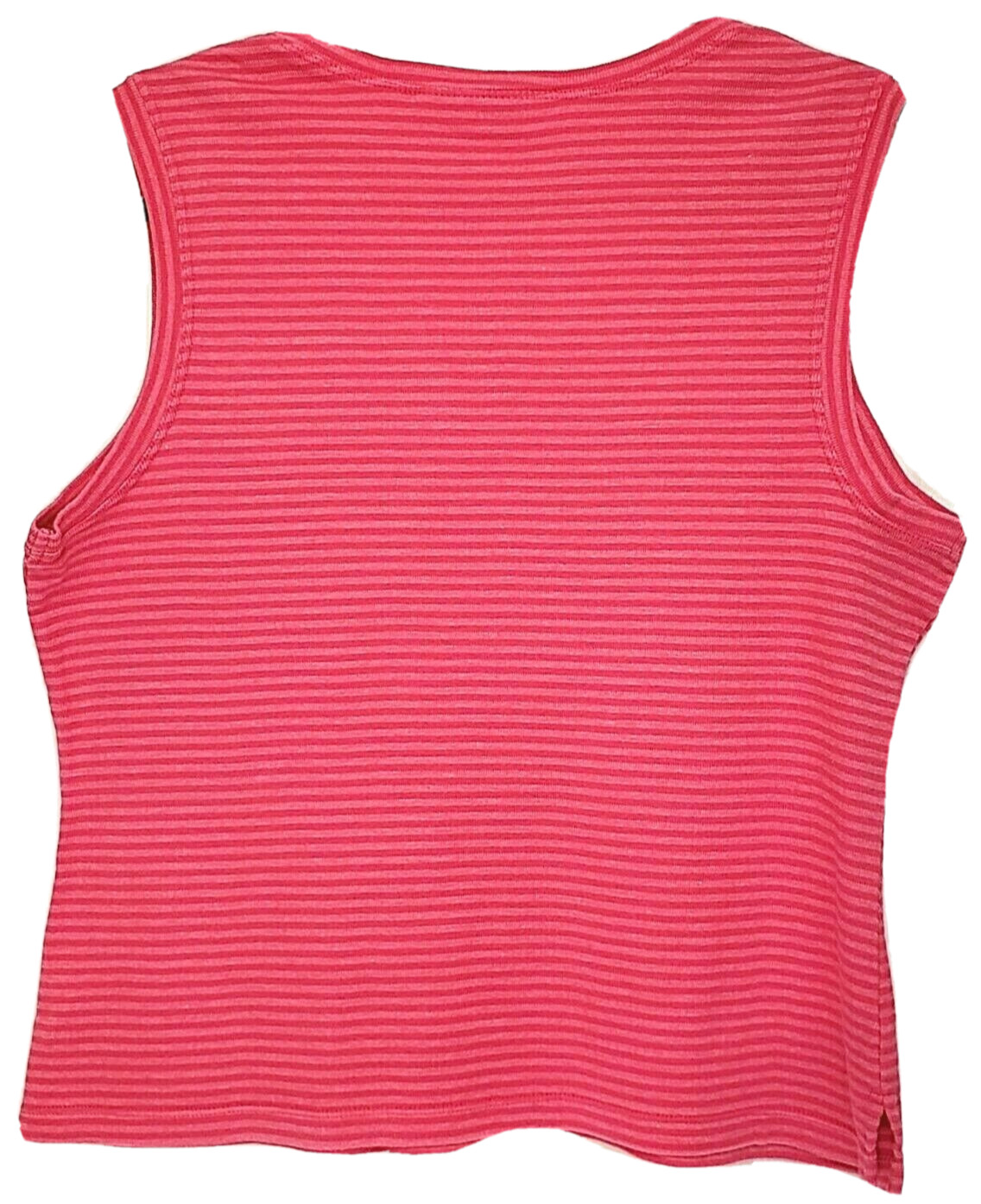 Gloria Vanderbilt Tank Top Stretch Stripes V-Neck Career Lagenlook Beachy XL