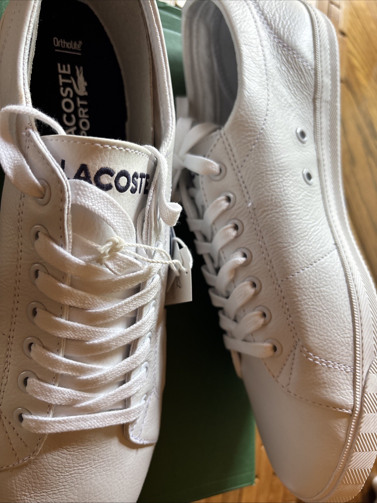 Lacoste Powercourt 125 2 SMA Mens White Leather Lifestyle Sneakers Shoes