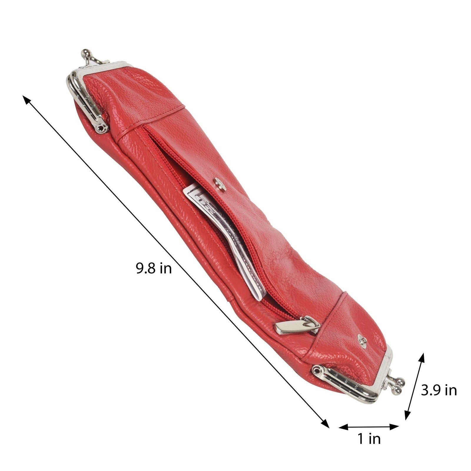 Womens Leather Cigarette and Lighter Case with Twist Clasp (Wine)