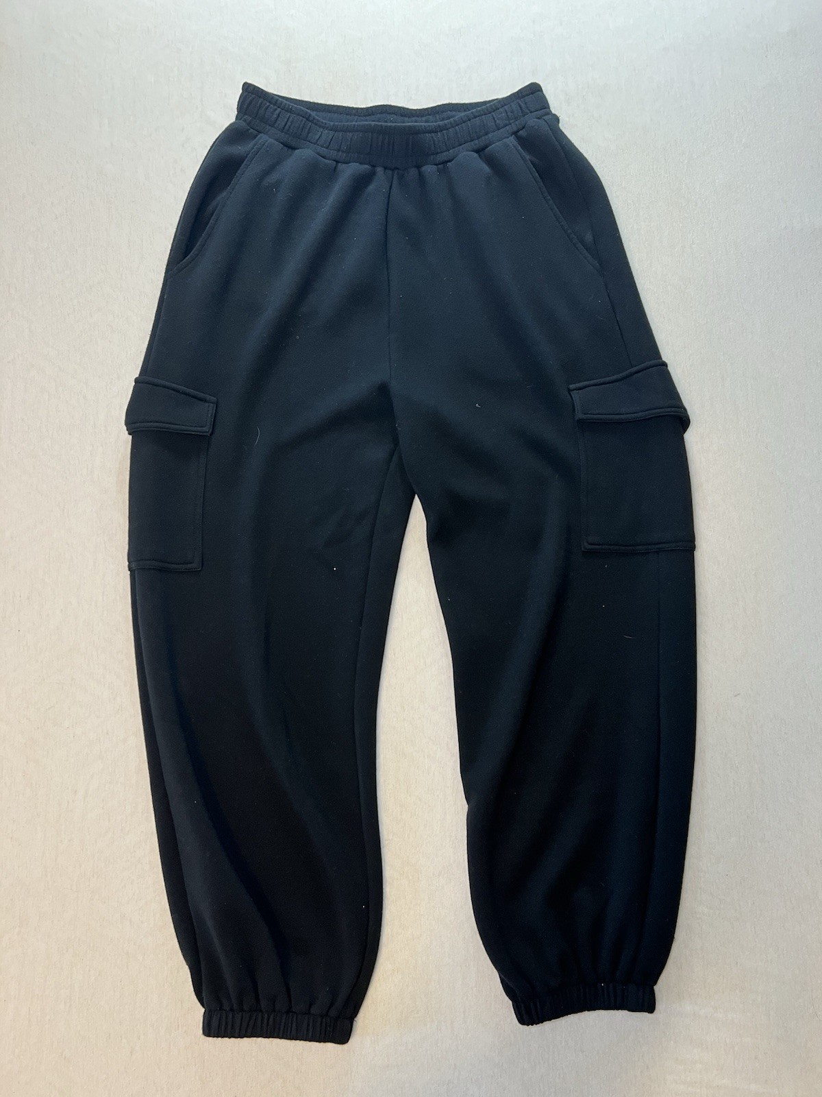 Varley Women’s Sweatpants Small Black Ribbed Joggers Drawstring Cargo Soft