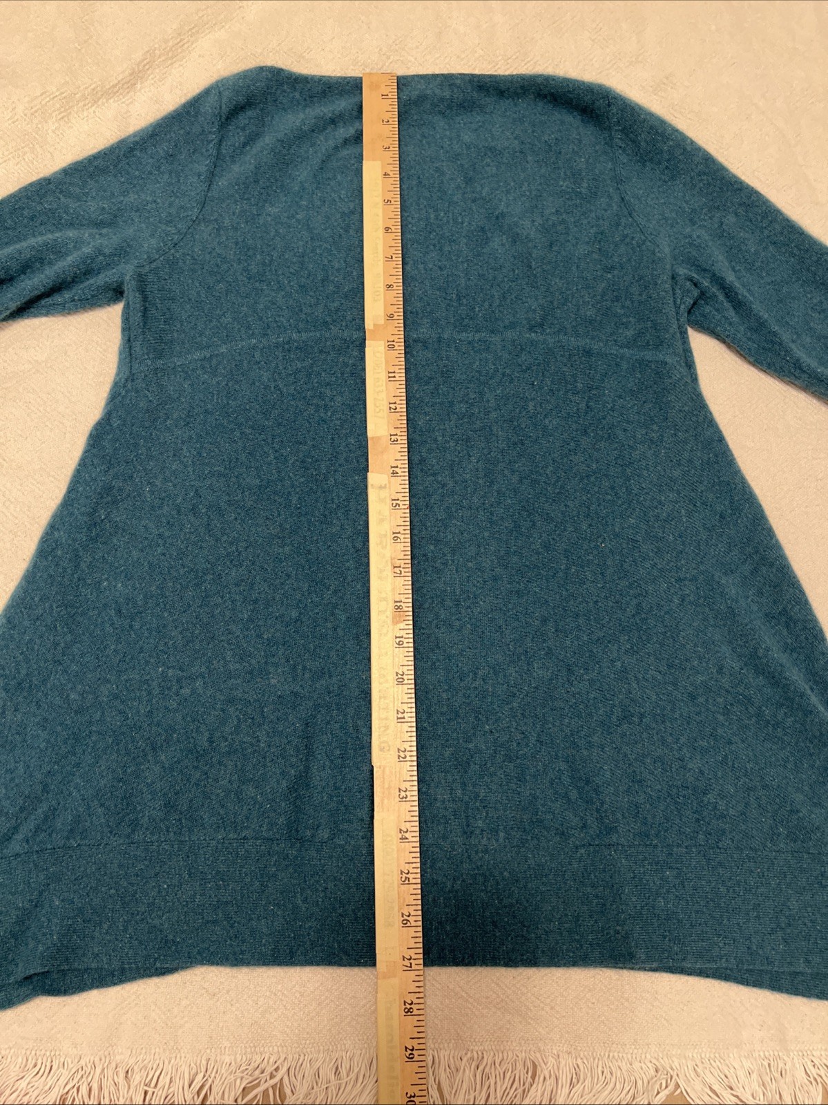 100% Cashmere Unique A Line Teal Women’s M Sweater Long Sleeve Round Neck