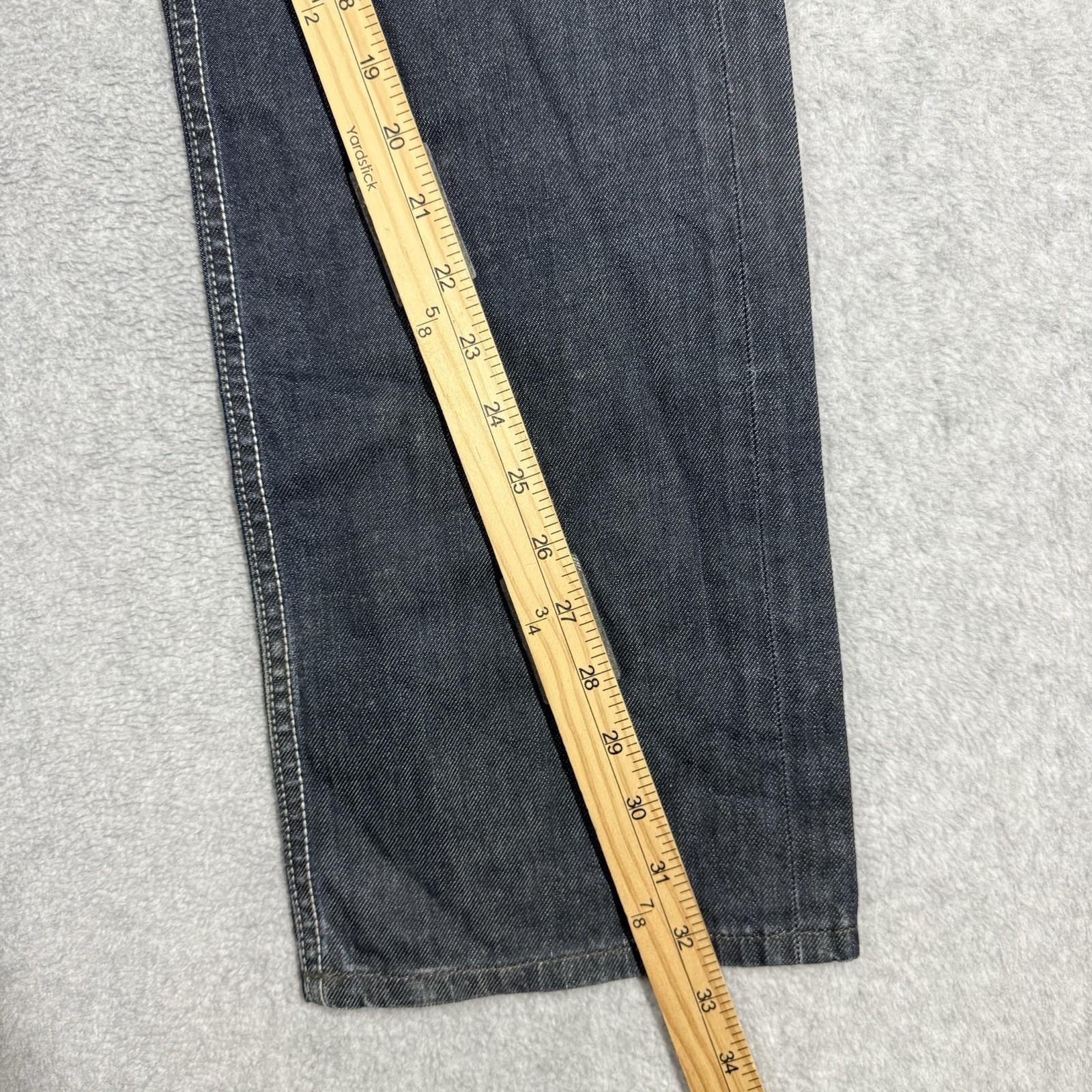 Diesel LARKEE Jeans Men 28×32 Blue STRAIGHT Leg Faded Button Fly Italy 0088Z