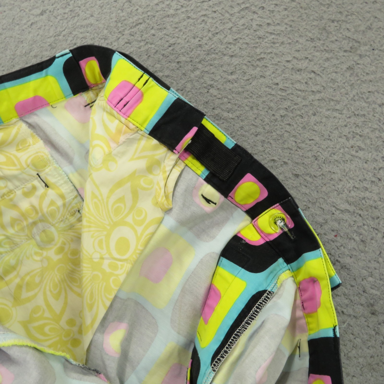 Loudmouth Golf Pant 46×29 Men Geometric Crazy Colorful All Over Expandable Waist