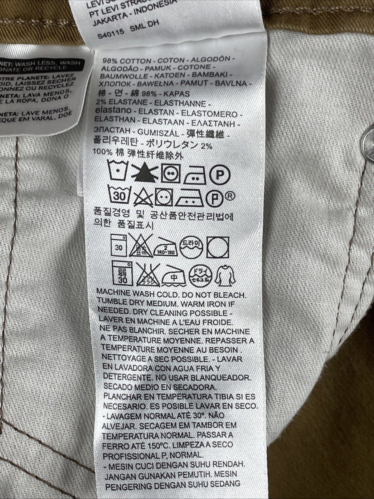 Levi’s 505 Men’s 35×30 Straight Fit Stretch Slub Twill Jeans Color Caraway Tan
