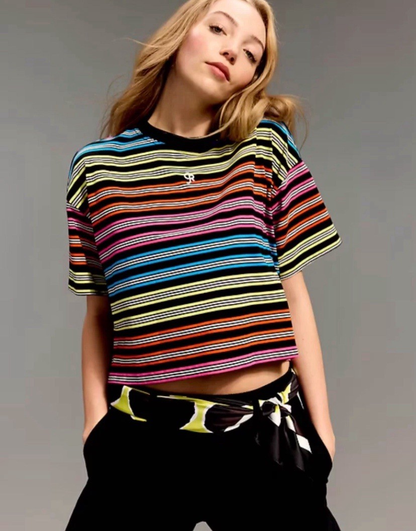Old Navy x Christopher John Rogers Crop SZ S,M,L,XL T-Shirt Gradient Rainbow