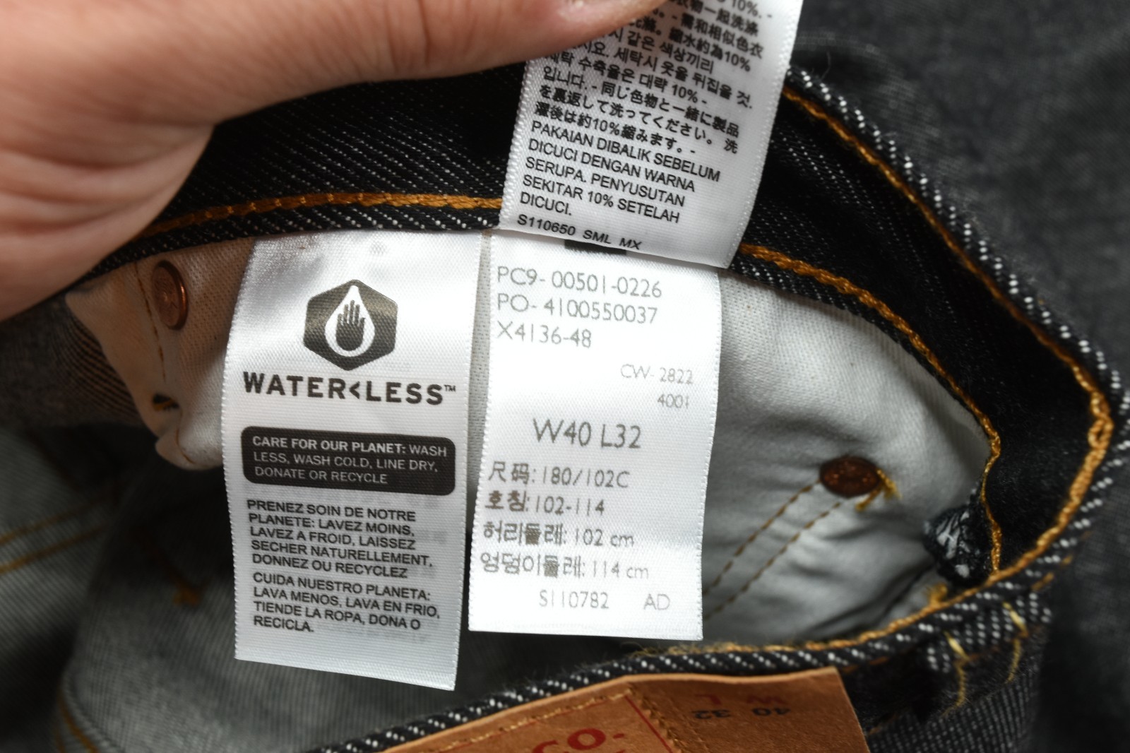 Levi’s 501 Original Shrink to Fit Jeans Mens 40×32 Black Original Fit Straight