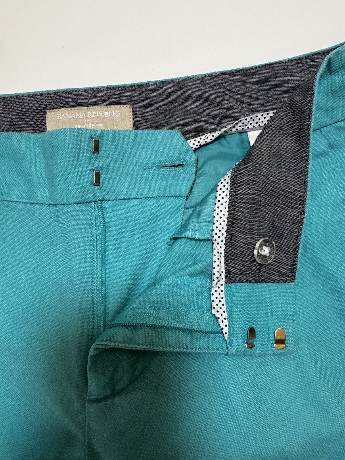 Banana Republic Hampton Fit Teal Straight-Leg Pants, size 4