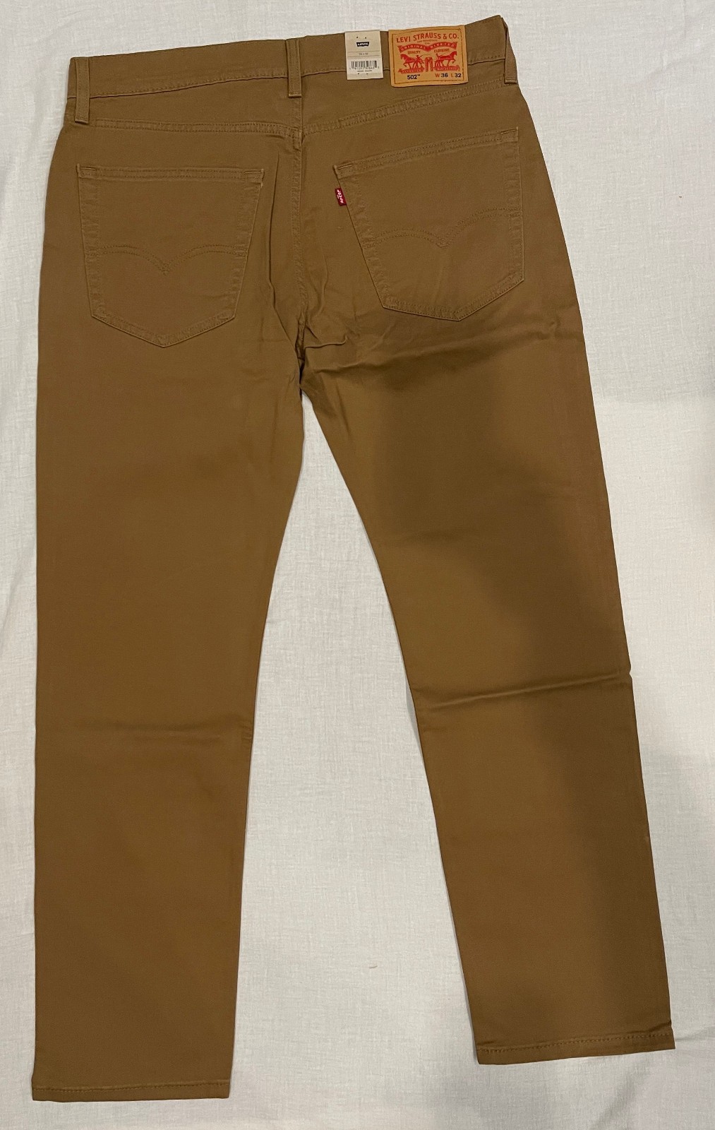 Mens Levis 502 Regular Taper Stretch Twill Jeans 36X32 Caraway #0100 New