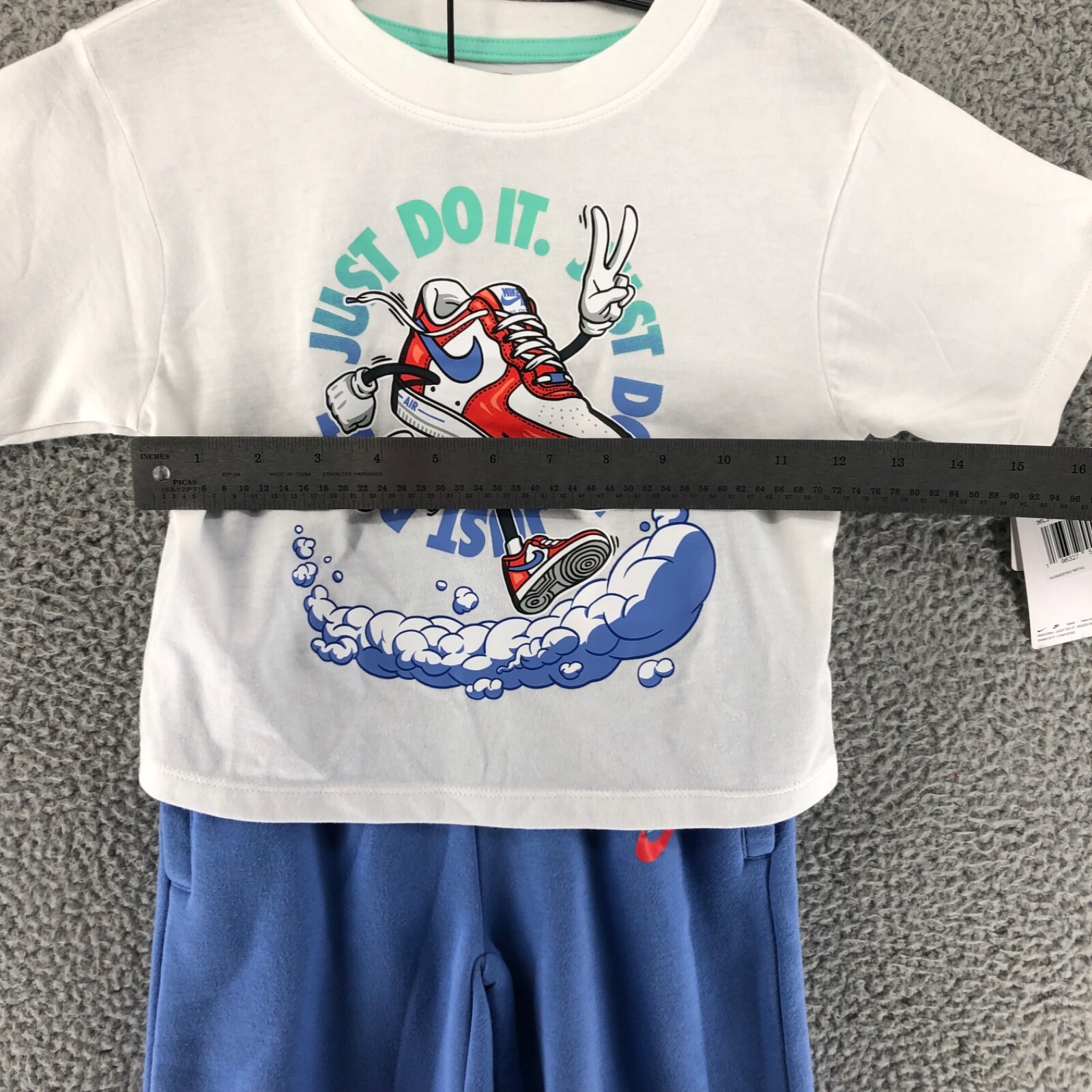 Nike Girls Best Foot Forward Wide Leg Pants Set Periwinkle White Size 5