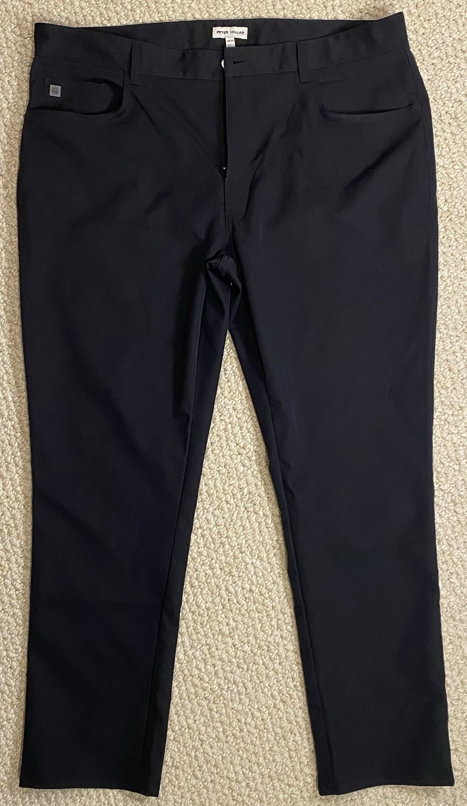 Peter Millar Golf Pants 40 x 30 Mens EB66 Performance Zip Fly Black