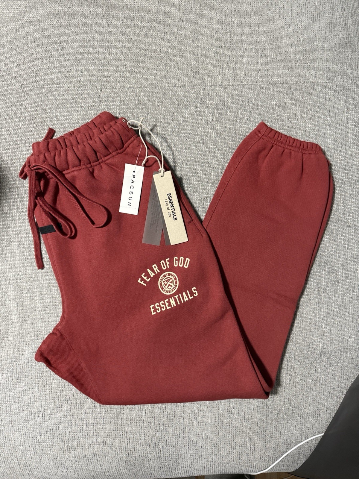 Essentials Fear Of God Crimson Sweatpants XXS to XXL 100% Authentic