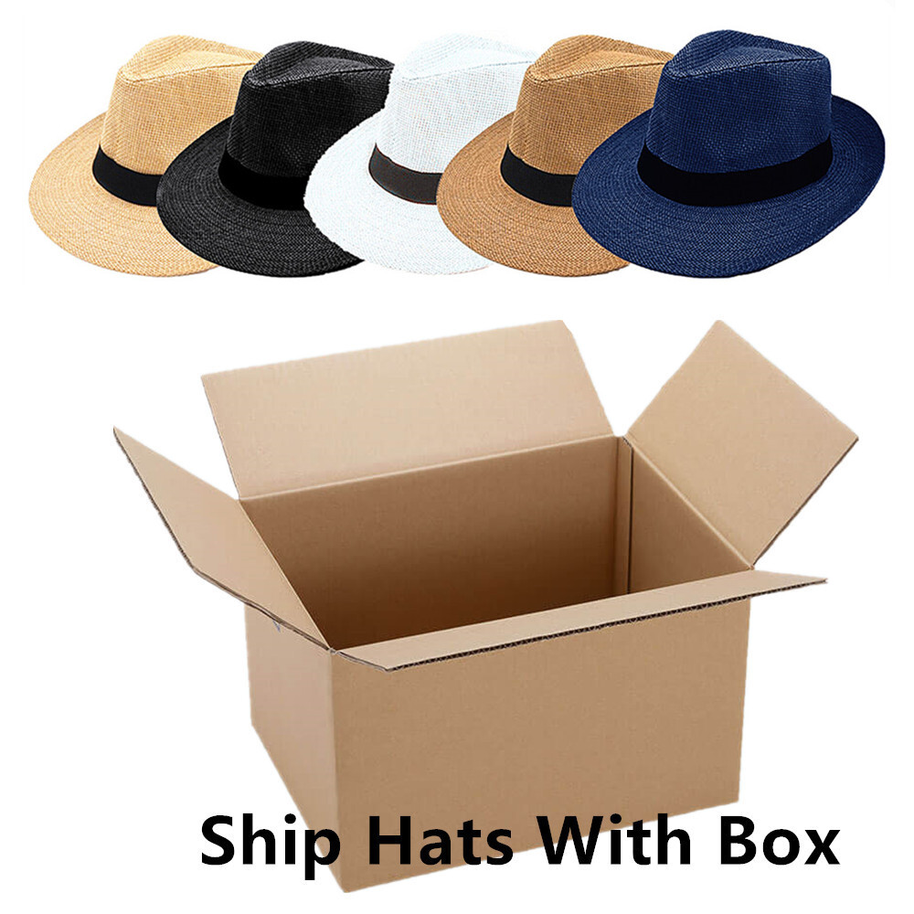 Unisex Summer Panama Beach Sun Big Brim Hat Cap Fedora Flat Brim Straw Paper Hat